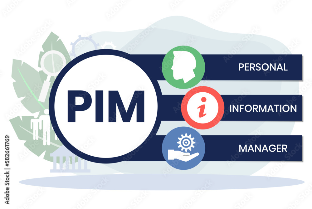 PIM Personal Information Manager acronym. business concept background