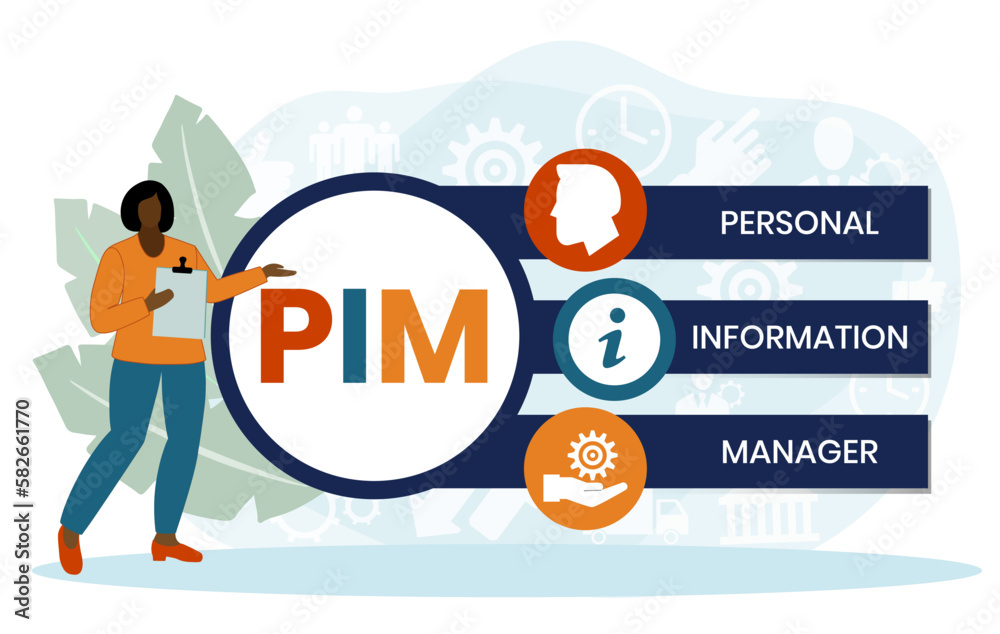 PIM Personal Information Manager acronym. business concept background