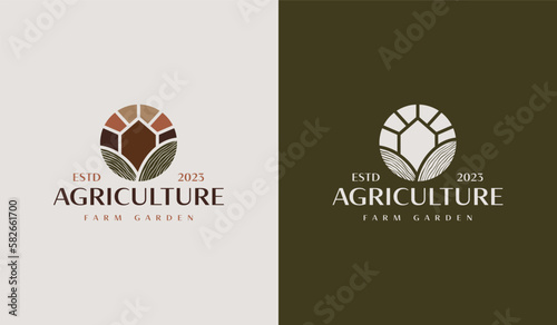 Agriculture Farm Logo. Universal creative premium symbol. Vector sign icon logo template. Vector illustration