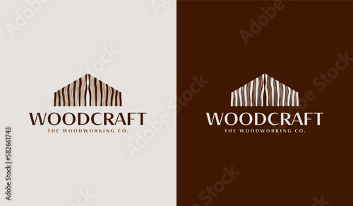 Woodwork Capenter Industry Woodwork Handyman Wood House Builder Logo Design. Universal creative premium symbol. Vector sign icon logo template. Vector illustration