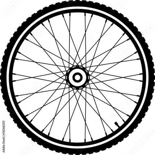 Bike Bicycle wheel vector icon. Bicycle wheel symbol. Bike rubber. Mountain tyre. Valve. Fitness cycle. Motor Bike. Vector