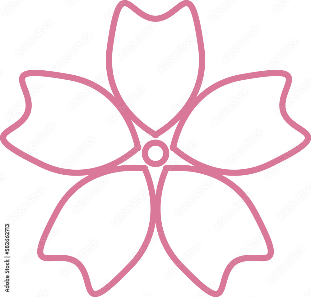 Pink Japanese cherry blossoms vector icon. Pink Japanese cherry blossoms vector icon.