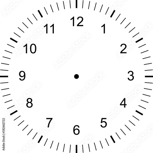 Mechanical clock faces with arabic numerals, bezel. Timer or stopwatch element. Vector illustration