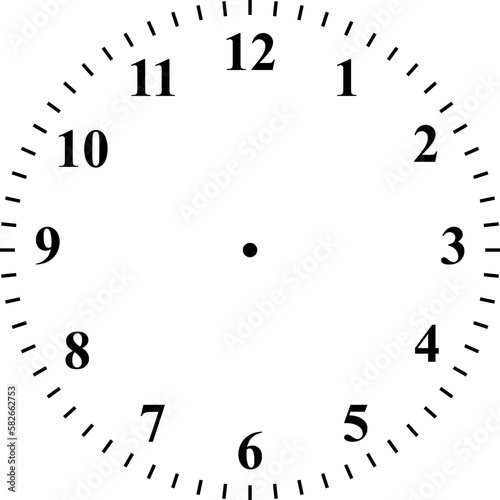 Mechanical clock faces with arabic numerals, bezel. Timer or stopwatch element. Vector illustration