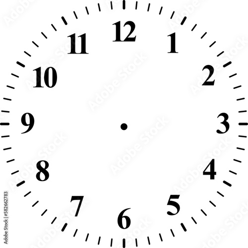 Mechanical clock faces with arabic numerals, bezel. Timer or stopwatch element. Vector illustration