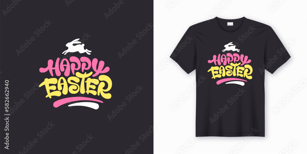 Happy Easter funny t-shirt design template .easy to print.funny Easter day all purpose t shirt for man . women and children