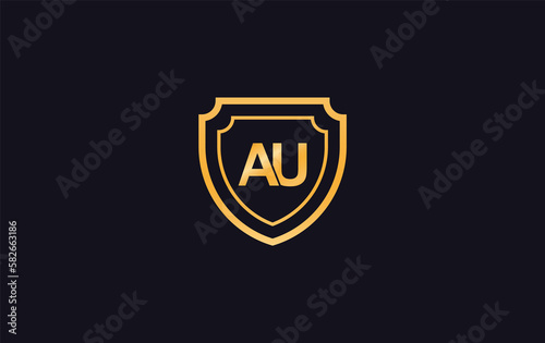 Shield protection symbol and royal luxury shield monogram. shield protection logo 