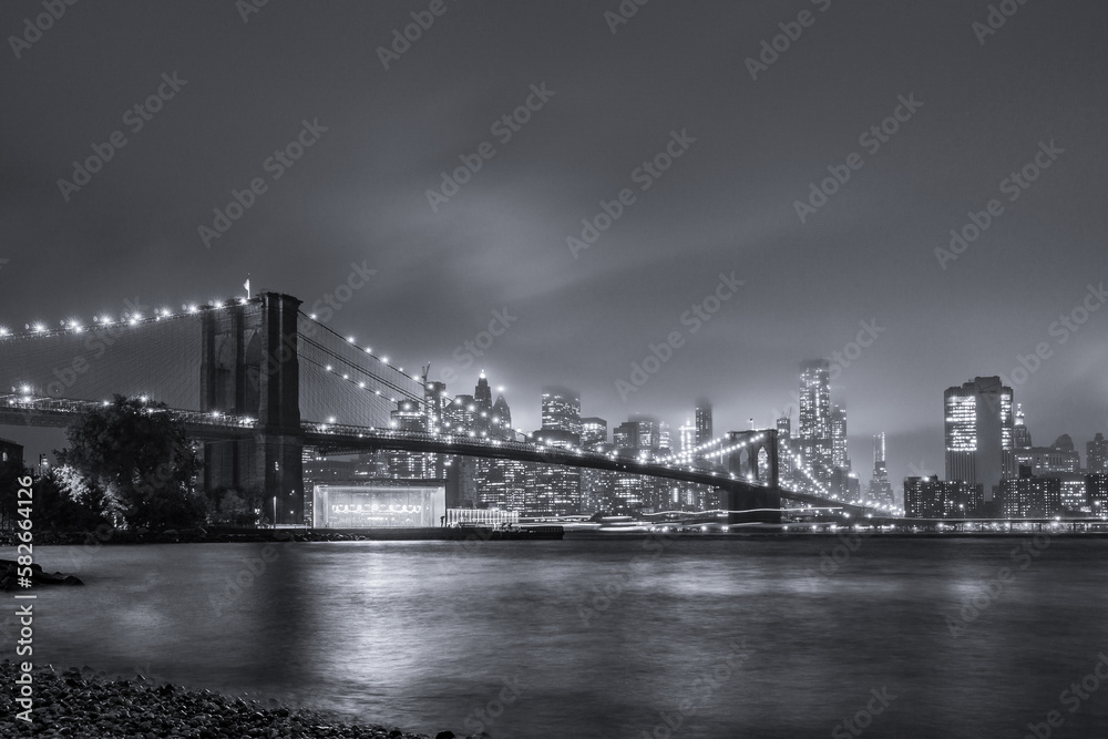 New York Brooklyn Bridge bnw