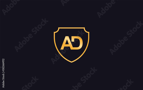 Shield symbol and royal luxury shield monogram. shield protection logo 