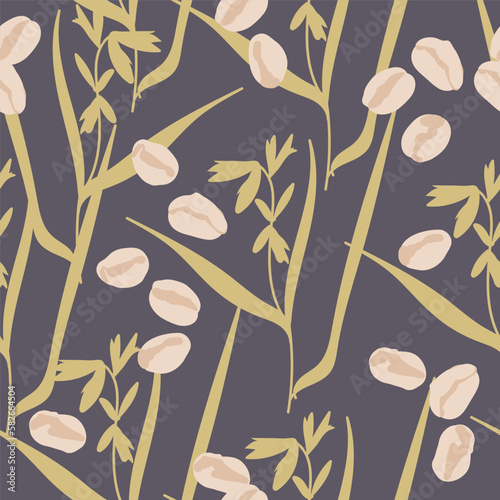 Seamless cornflakes pattern. Vector seamless pattern, hand drawn illustration. Oat flakes seamless background