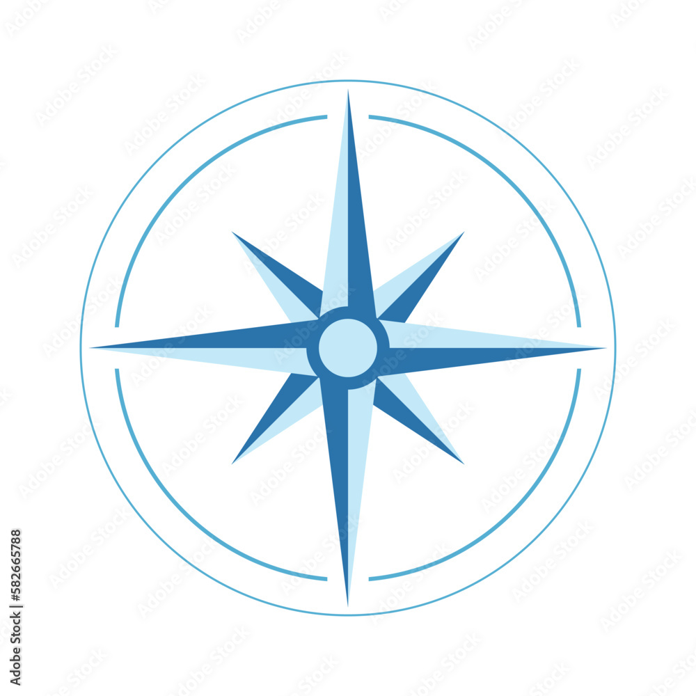 flat illustration of compass wind rose isolated flat illustration of compass wind rose isolated