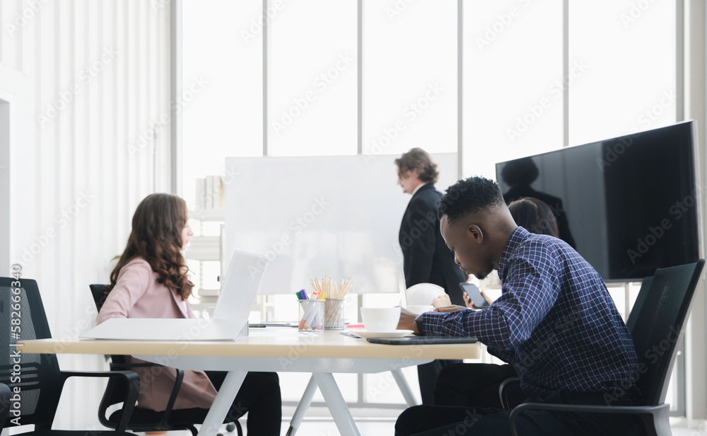 Multiethnic diverse colleague group working in modern office Multiethnic diverse colleague group working in modern office