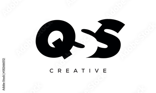 QSS letters negative space logo design. creative typography monogram vector 