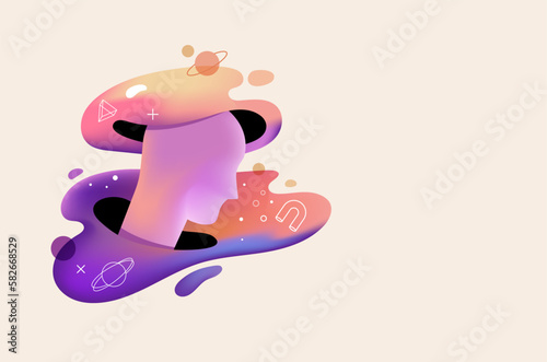 Psychology, Dream, Mental Health concept illustration. Brain, neuroscience and creative mind poster, cover