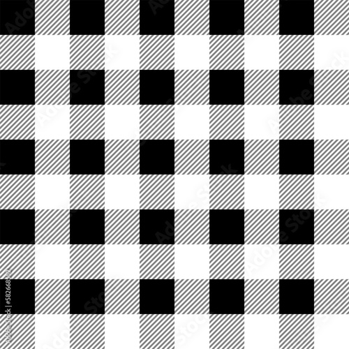 Black and white table cloth seamless pattern. Vector Texture.