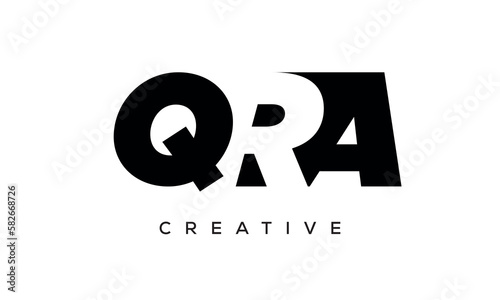 QRA letters negative space logo design. creative typography monogram vector 
