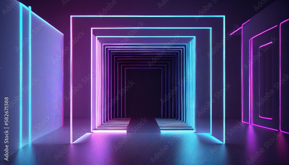 Abstract futuristic neon background. Linear lines of light.Neon Sci Fi Futuristic Modern Vibrant Purple Blue pink colors. Abstract neon lights into digital technology. generative ai Abstract futuristic neon background. Linear lines of light.Neon Sci Fi Futuristic Modern Vibrant Purple Blue pink colors. Abstract neon lights into digital technology. generative ai