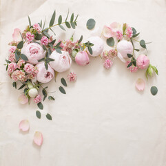 beautiful roses on background  old paper
