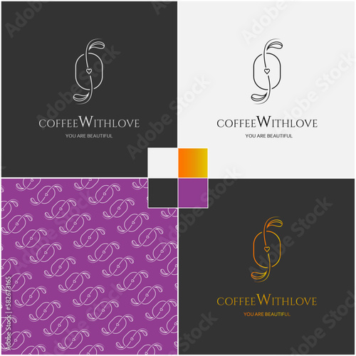 Сoffee with love logo use for your business or favorite cause