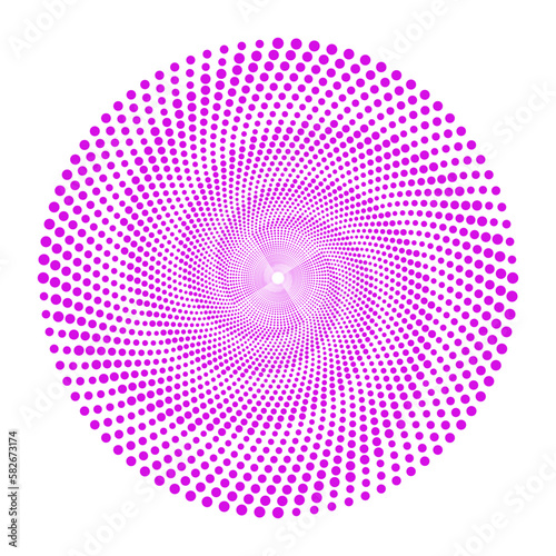 White vector dotted radial circles. Trendy design element for border frame, round logo, blackout tattoo, sign, symbol, web pages, prints, template, pattern, abstract background.