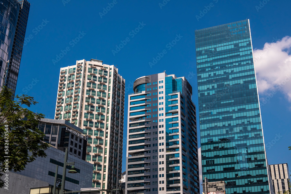 Bonifacio Global City, Taguig, Metro Manila - Beautiful, modern Grade-A office towers forming part of the BGC skyline.