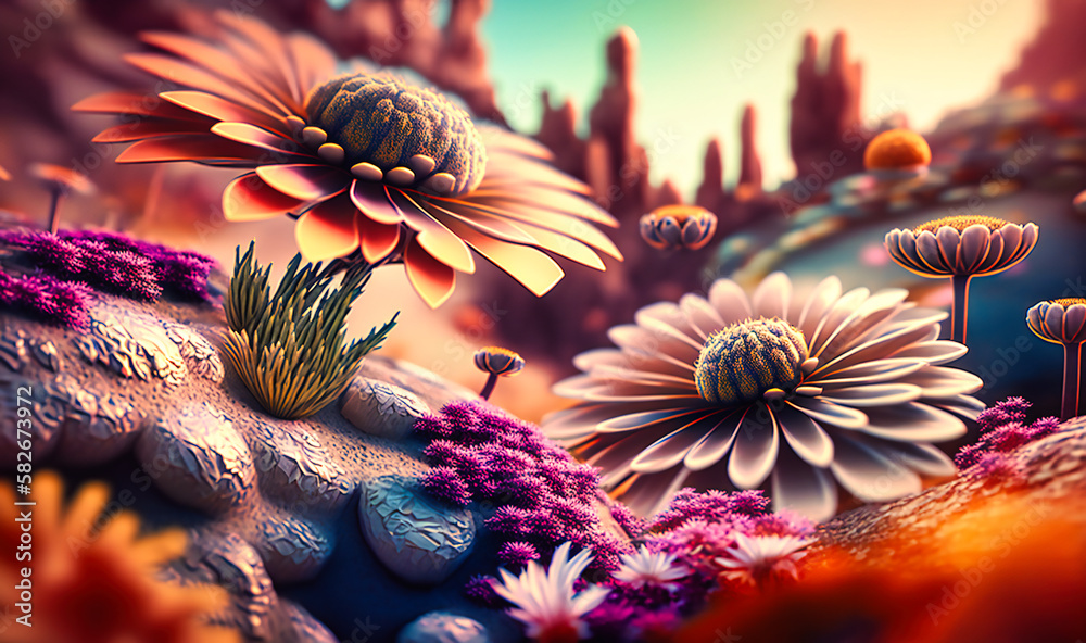 A garden in space where planets bloom like flowers and stars twinkle like fireflies