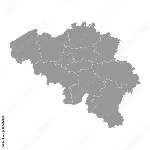 Belgium map with provinces. Vector illustration.