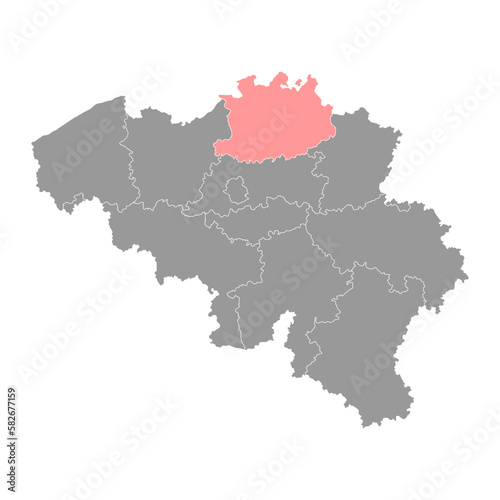 Antwerp Province map  Provinces of Belgium. Vector illustration.