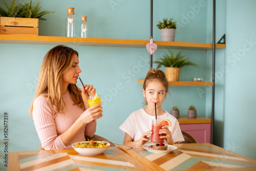 Mother and daughter having ...