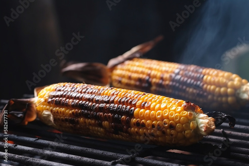 corn on the charcoal grill. generative ai