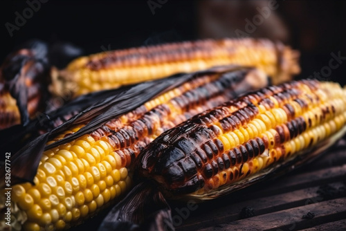 corn on the charcoal grill. generative ai