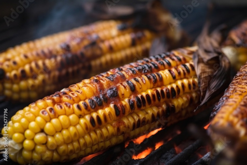 corn on the charcoal grill. generative ai