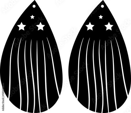 Teardrop earrings SVG vector cutfile for cricut