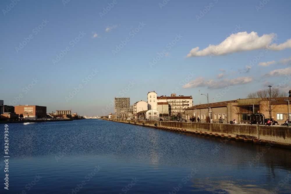 view of Ravenna dock, Italy