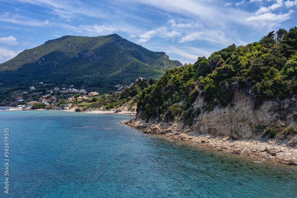 Skala and Paramonas, small villages on Ionian Sea shore on Corfu Island in Greece