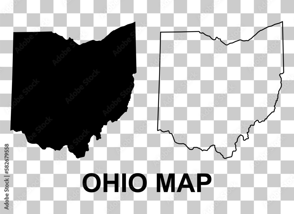 Set of Ohio map, united states of america. Flat concept symbol vector ...