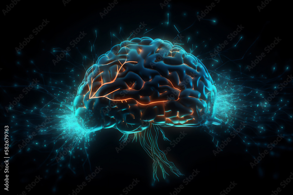 Fototapeta premium Neural network, ai generated, Generative AI