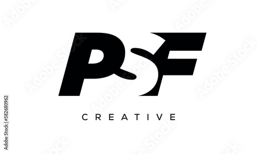 PSF letters negative space logo design. creative typography monogram vector	