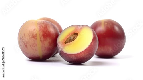 Camu camu fruit isolated on white background created with generative AI technology photo