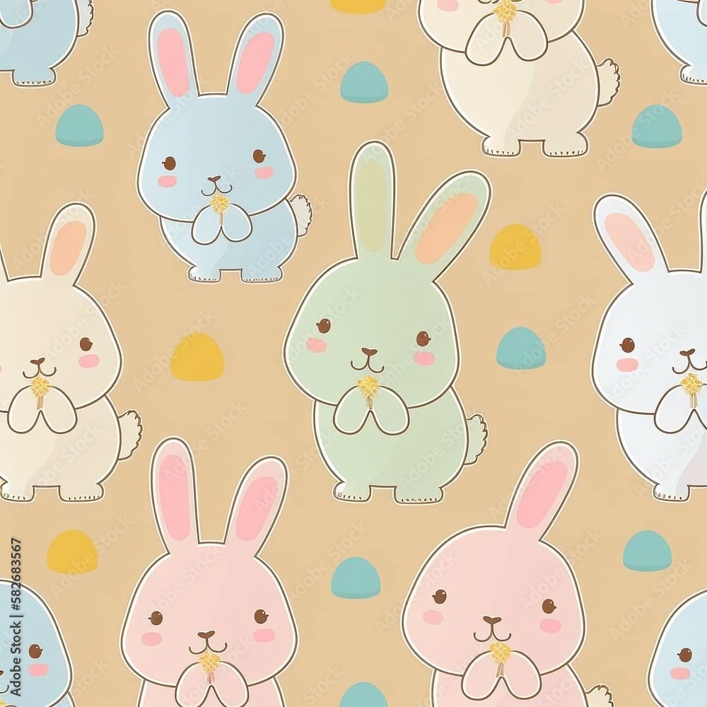 Abstract pattern of cute little bunny child. High quality illustration