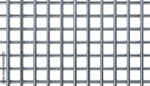 Rebar mesh on a white background. 3d rendering