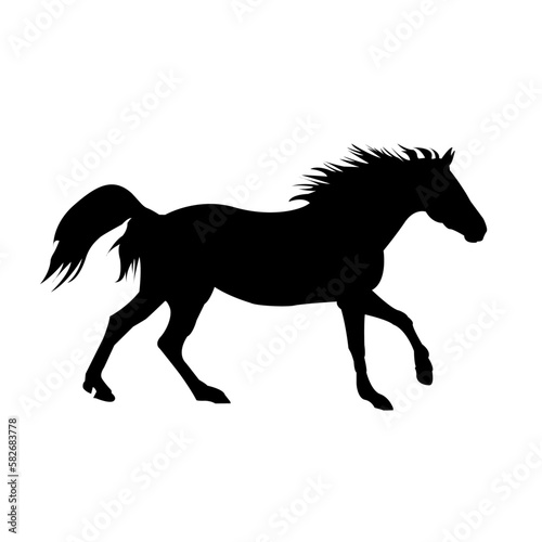 Horse running silhouette