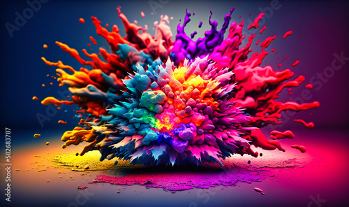 A lively and explosive burst of colors, spreading energy and joy