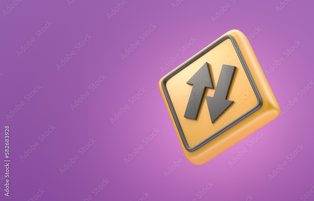 Two Way Traffic Sign. 3D Illustration Two Way Traffic Sign. 3D Illustration