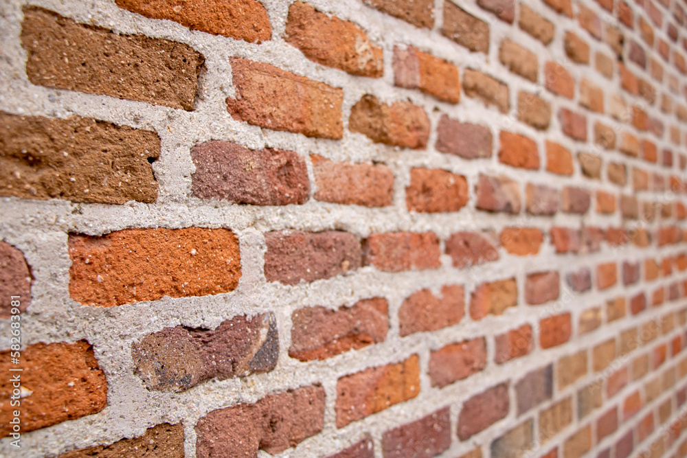 Naklejka premium Old brick wall in perspective