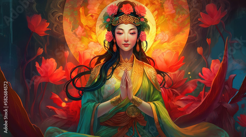 Chinese Goddess Guan Yin - Goddess of compassion and mercy photo