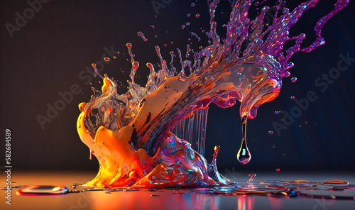 A dynamic and colorful splash, symbolizing the vitality and beauty of life