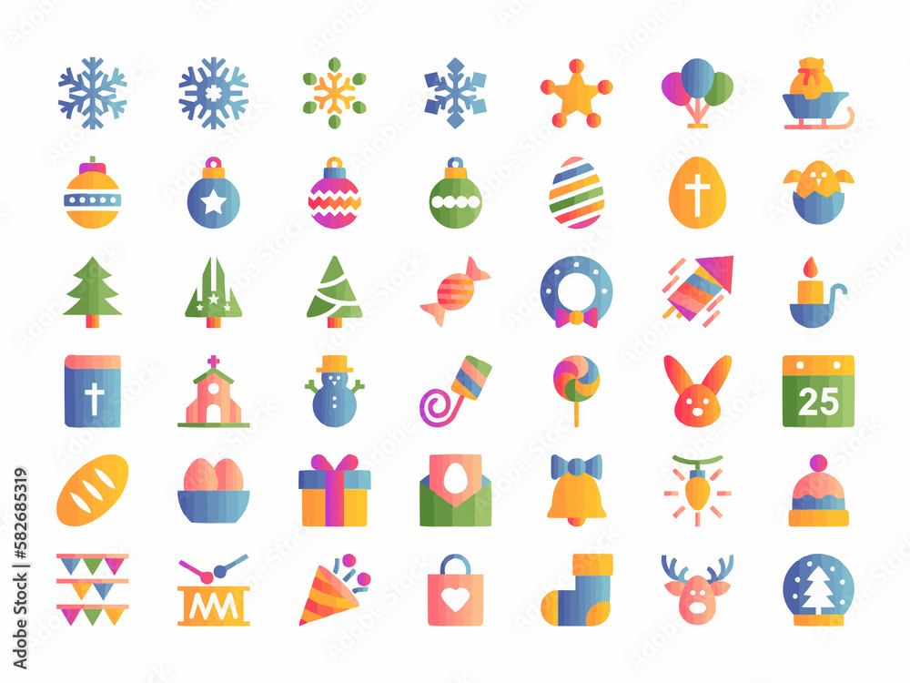 Easter illustrations Icons