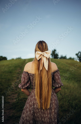 woman in a field