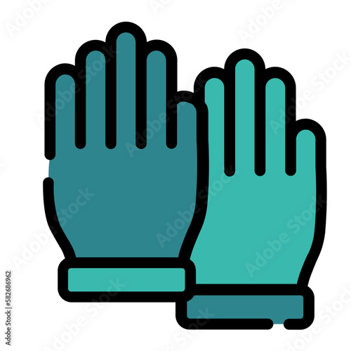  gloves latex green icon